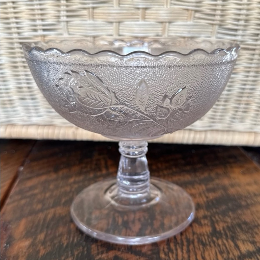 EAPG Open Compote “Rose on Snow” Pattern